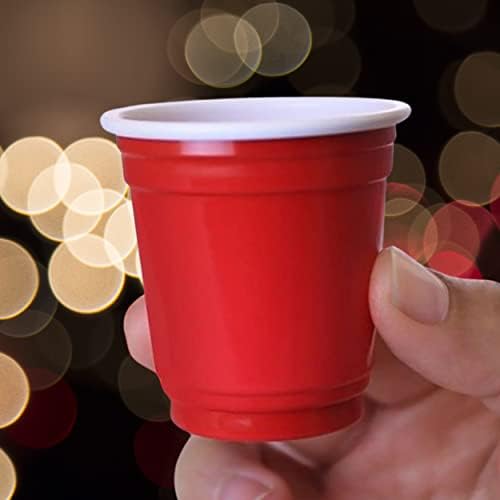 ИЗГОДНИ ОФЕРТИ ЗА ПАРТИТА Пластмасови чашки по 2 унции - (120 опаковки) Мини-Червени пластмасови чаши за Еднократна употреба за желе, идеален размер за подаване на под