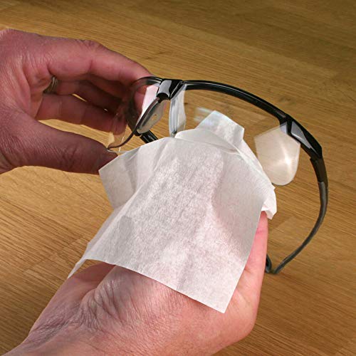Кърпички за почистване на лещи Radians 1LCT100 VisionAid Safety Clean, опаковани в алуминиево фолио, бяла (опаковка от 100 броя)