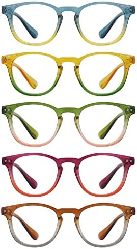 Очила за ЧЕТЕНЕ LUR, 5 опаковки модни ридеров за жени (по един за всеки цвят)