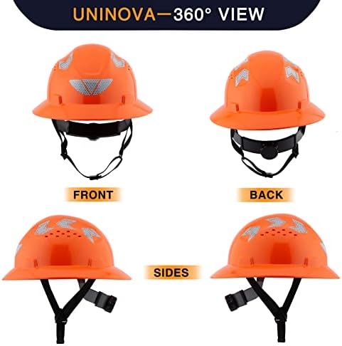 Предпазна каска-вафен с пълни полета, Вентилирани, UNINOVA ANSI Z89.1, Одобрен OSHA, Шлемове За мъжете-Строители, шлемове за възрастни