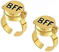 MIFYNN BFF Пръстени за Момичета Златното Аниме Естетически който отваря Пръстен за Двойки, За Най-добър Приятел Завинаги Регулируеми Пръстени На Палеца