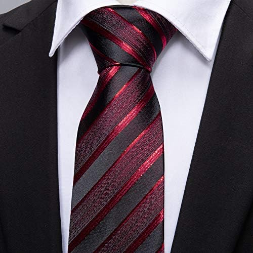 Бари.Комплект Мъжки Вратовръзки на Райета Wang Класически ТЪКАНИ Вратовръзка с Запонками за Носового Шал Официално