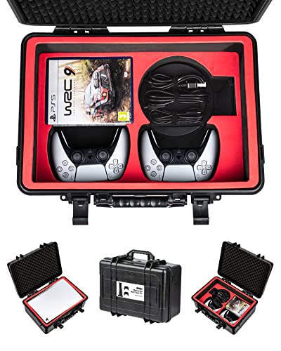 Водоустойчив калъф DEVASO Hard Shell Travel за конзолата Playstation 5, контролери, игри и аксесоари - Водоустойчив калъф за носене PS5 както за стандартни, така и за дигитални версии