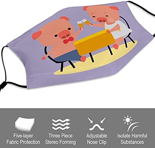 Творчески Прахозащитен Калъфи За Устата Защитно Облекло Тъканни Маска дизайн Сладка Двойка Животни Карикатура Прасе подарък за Коледа, Хелоуин