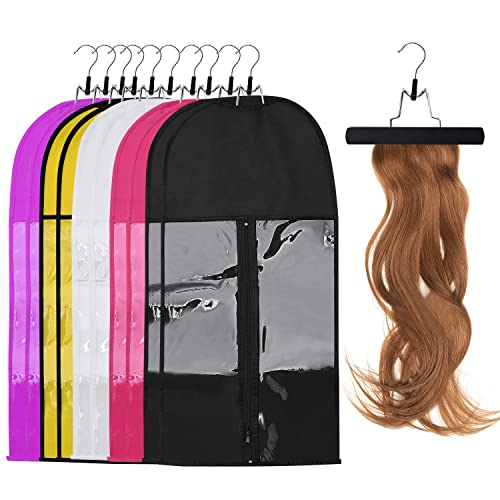 Чанта за съхранение на удължаване на косата, 5 опаковки /10 x / 20 x, Държач за удължаване на косата с закачалка, Здрав Преносим