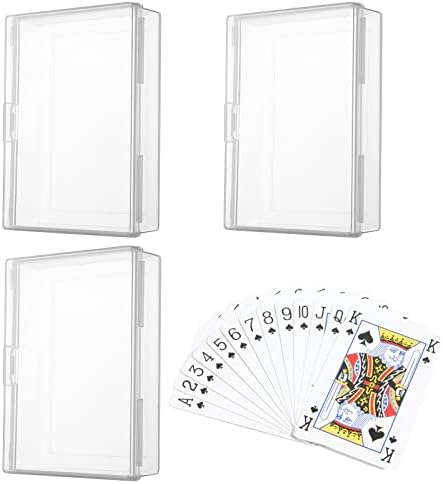 Prasacco Комплект от 3 теми, Калъф за карти за игра, Прозрачни Празни Кутии за Тестета Карти за игра, Държач, Пластмасова Кутия
