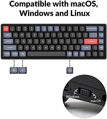 Ключодържател K6 Pro QMK/Безжична Ръчна Клавиатура VIA, Адаптивни Програмируеми Макро, червен ключ Keychron K Pro с възможност за гореща замяна, Офис клавиатура с подсветка RGB ?
