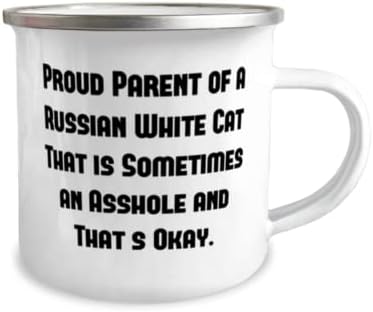 Специални подаръци Руска Бяла котка, Горд Родител Руска Бяла котка, Която, Мотивационни Чаша за рождения Ден 12 грама От Любителите