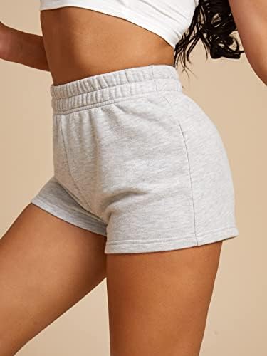 Шорти SCICOO за жени, Спортни къси панталони с еластичен ластик на кръста, къси Панталони (Цвят: светло сиво Размер: X-Small)