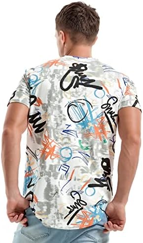Мъжки t-shirt YININF в стил хип-Хоп с графичен нива шарките по тялото