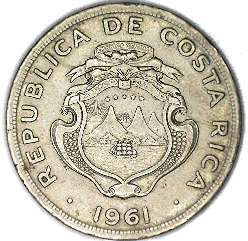 1961 CR Costa Rica KM 187.1 Герб, Коста-Рика с 2 колони е Много добър