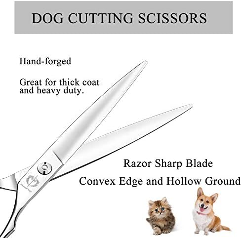 DRAGON RIOT 7,5 Професионални ножици за грижа за домашни любимци за гъста вълна, ножица за подстригване на кучета от неръждаема стомана, прав ножици за кучета