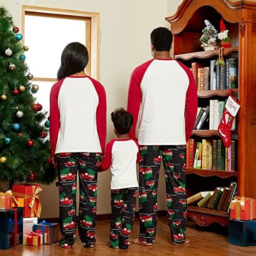 PATPAT/ едни и Същи Коледни Пижами за Семейството, Комплект Детски Пижам от Памук с Дълъг Ръкав, Коледни Пижами за Двойки, Baby