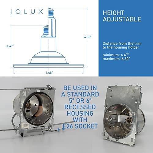 Промяна led лампа Jolux 5/6 см, с регулируема яркост, Средната вита база E26, 12 W (еквивалент на 60 W), 5000 К (дневна светлина),
