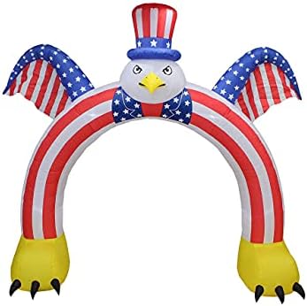 Два комплекта бижута за патриотична партия, включително надуваеми чичо Сам височина 6 фута в Деня на Независимостта с флага Боже, Благослови Америка и надуваем лет?