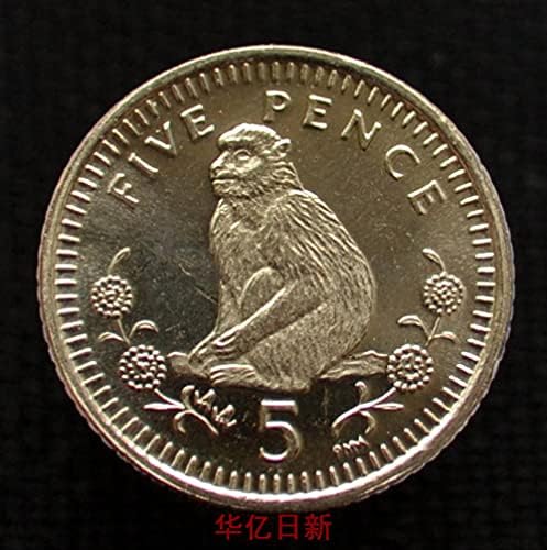 Гибралтарские монети 5 Пени 2003 Кралицата на Маймуни KM77518MM