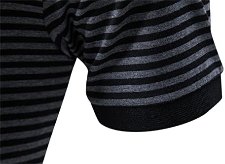 Maiyifu-GJ Мъжка Тениска за голф в тънка ивица с лек яка и Къс Ръкав, Влагоотводящая Тенис риза