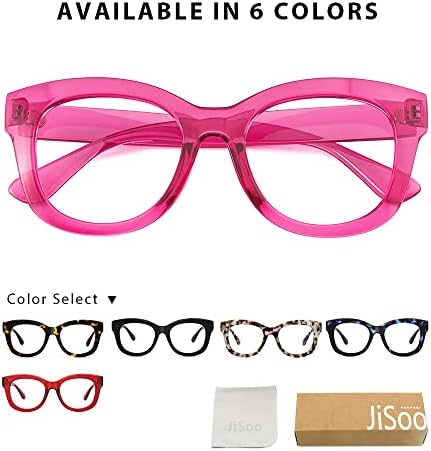 JiSoo Извънгабаритни Очила за четене за Жени и Мъже, Стилни Дизайнерски Дамски Очила за четене в Големи Рамки