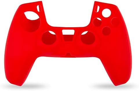 Силиконов калъф за контролера PS5, 2 комплекта, Противоскользящий калъф от кожа Аксесоари за джойстик, дръжки за палеца (синьо + червено)
