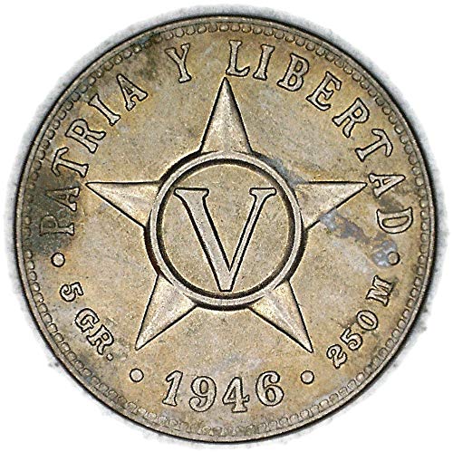 1946 CU Cuba 5 Centavos КМ# 11,3 Centavos За Необращенном