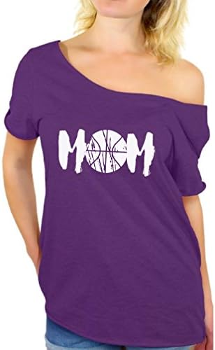 Тромав Стилове Дамски Баскетболен Мама Спортна Мама Графични Върхове С открити Рамене Тениска с Бял Идея