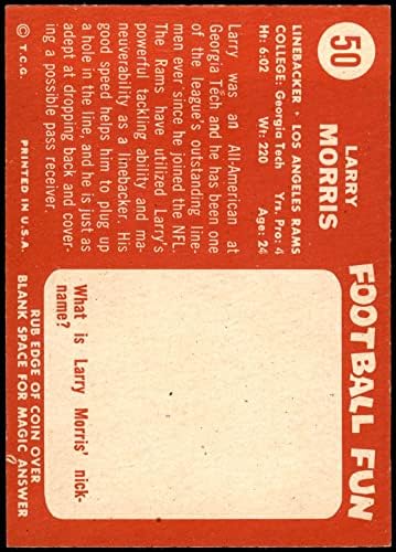 1958 Topps # 50 Лари Морис Лос Анджелис Рэмс (Футболна карта) в Ню Йорк Рэмс Джорджия Тек