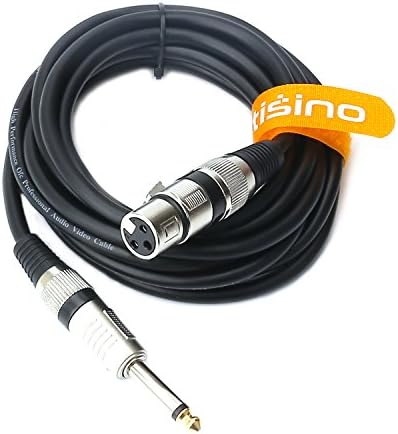 Жак tisino XLR Female - 1/4 (6,35 мм) TS Mono Jack не са симетрични Микрофон на Кабела Микрофон на кабел за динамичен микрофон - 20 ФУТА /6,5 метра