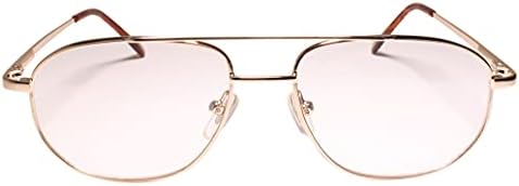 Класически Реколта Златни Квадратни Авиаторские Очила за четене на 90-те години с Бифокальными Стъкла 1.00 Reader
