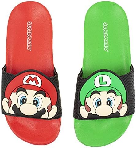 Сандали на SUPER MARIO на Nintendo, Сандали Mario and Luigi Mismatch Slide, Размери за момчета от 12 до 4