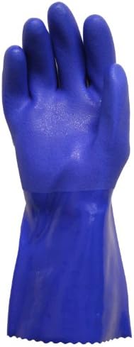 Работни ръце Тежкотоварни Гумени ръкавици с PVC покритие за работа с химикали и съдовете от Синьо 2 бр. (опаковка по 1 парче)