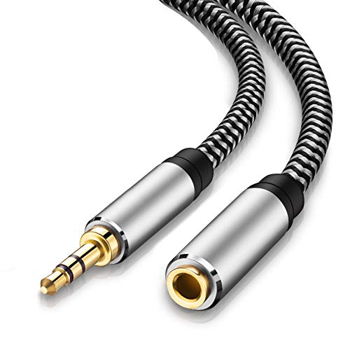 Удлинительный кабел за слушалки - Morelecs Aux Удлинительный кабел с найлон оплеткой 3,5 мм удължител от мъжа към жената, аудио
