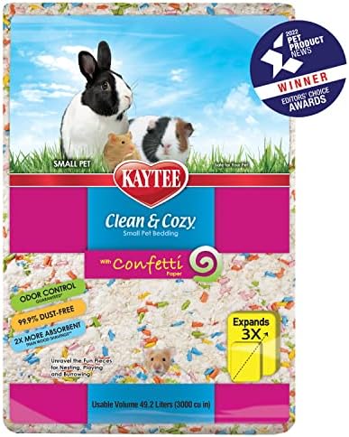 Носилката Kaytee Clean & Cozy Confetti за домашните морски свинчета, Зайци, Хамстери, един gerbil и чинчили, 49,2 л