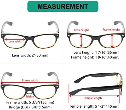Eyekepper Спестете 10% на 5 опаковки класически очила за четене и 5 опаковки пури в ограничени бройки ридеров Black-tortoise +4,00