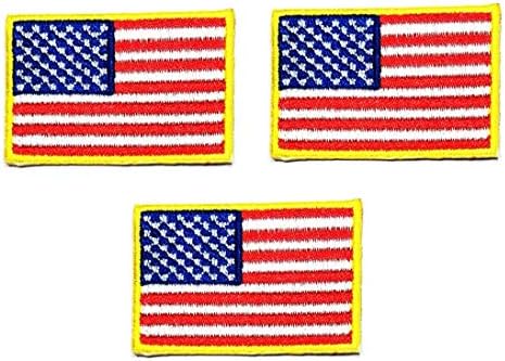 Набор от ивици Umama от 3 мини знамена 1,1X1,6, САЩ, Американския Национален Флаг, Апликация, Нашивка, Емблемата на Военна форма, на Бродирани желязо или Пришитая Нашивка, ?