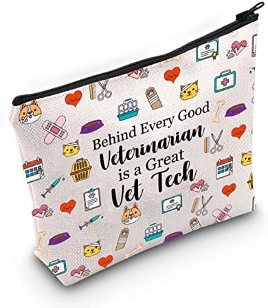 ZJXHPO Vet Tech Survival Kit За всеки Добър ветеринар Струва Страхотна косметичка Vet Tech с цип, подарък от Vet Tech в знак на