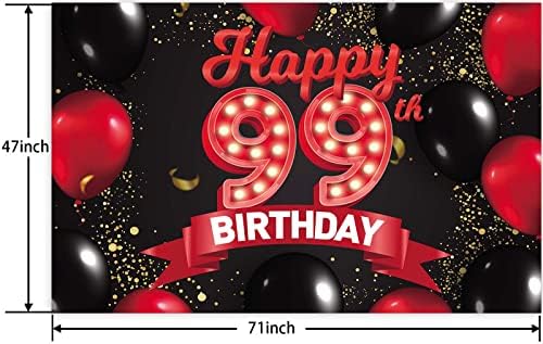 С 99-ти Рожден Ден, Червено-Черно Знаме, Декорации, Балони, Тематичен Декор за Момичета, Жени, Принцеси, 99 Години, рожден ден,