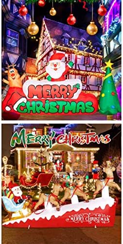 Надуваеми играчки Nervure 9 ФУТА весела Коледа и на 13 Коледни Надуваеми Украшения - Гигантски Коледен Дядо Коледа с Надуваеми играчки