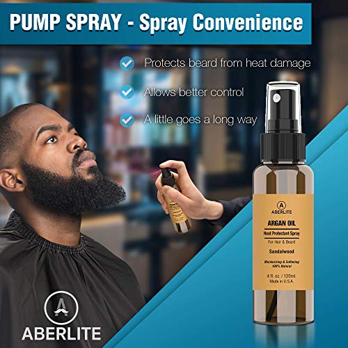 Защитен спрей за коса и брадата Aberlite Heat Shield - Термозащита с Аргановым масло Предпазва косата при температура До 450 ° F