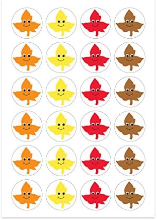Hygloss Products 18881 Етикети Щастливи листа - 4 ярки цветове - Отлични за есенните събития, Хелоуин и Деня на Благодарността - Са идеални за декоративно и приложно изкуство, п