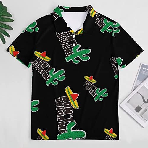 Мъжка риза Поло Don ' t Touch Me Cactus, Обикновени Тениски с Къс ръкав, Ежедневни Блузи С Чертеж