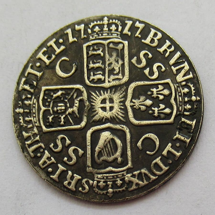 Британска Възпоменателна Монета от 6 пенса 1717, 1723 г., Чуждестранна Копие