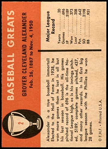 1961 Fleur 2 Гроувър Александър Сейнт Луис Кардиналс (Бейзболна картичка) NM/MT Кардиналс