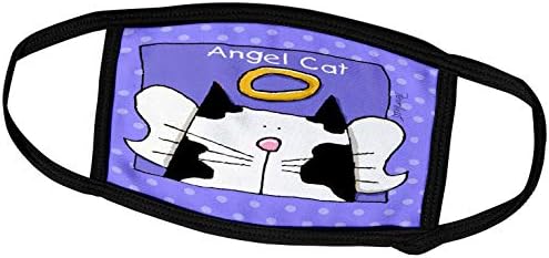 3dRose Angel в два цвята Котка, Сладък Cartoony Паметник Загуба на домашни любимци - Обложки За лице (fc_33979_1)