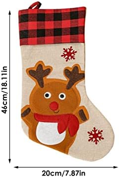 Коледни Чорапи, 18 Инча, Коледни Украси, Големи Подаръци Пакети За Отглеждане на Чул, Мультяшные Мотиви на Дядо Коледа, Елени, снежни
