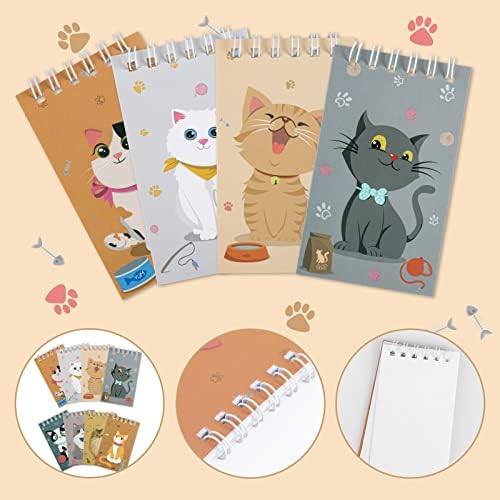 24 Опаковки, Мини-Котешки Бележник със собствени кошачьими животни, Мини-Бележник за партита с котешка тема, за деца, Малък Бележник