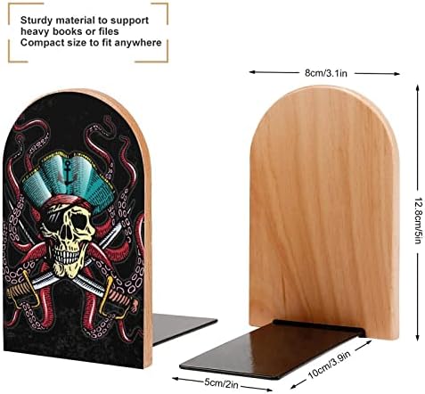Лош Пират Октопод Декоративни Книгата Завършва Дървени Нескользящие Поставка За Книги Притежателите На Настолни Рафтове