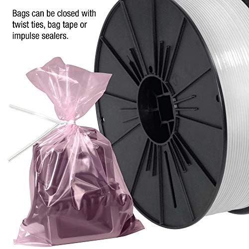 Горната опаковка: Антистатични Плоски найлонови торбички с размер 4 Mils, 14 x 18, розови, (опаковка от 500 броя)