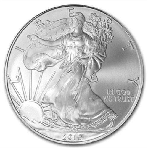 2010-1 Унция Американски Сребърен Орел с нисък фиксиран лихвен процент за доставка. 999 тънки сребърни долара, като не се търгуват на монетния двор на САЩ