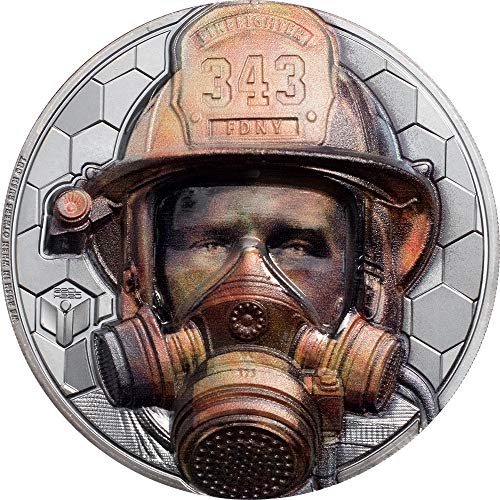 2021 DE Истински Герои PowerCoin Пожарникар 3 Грама Сребърна монета от 20 $ Острови Кук 2021 Доказателство