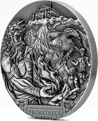 2020 DE Титаните PowerCoin Prometheus 3 Грама Сребърна монета от 20 $ Острови Кук 2020 Антични Гарнитури